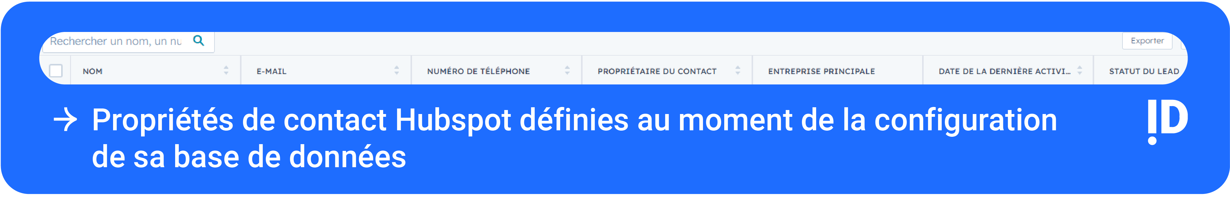 Propriétés de contact Hubspot