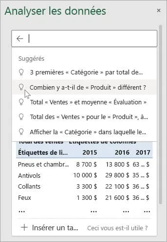 analyse données excel