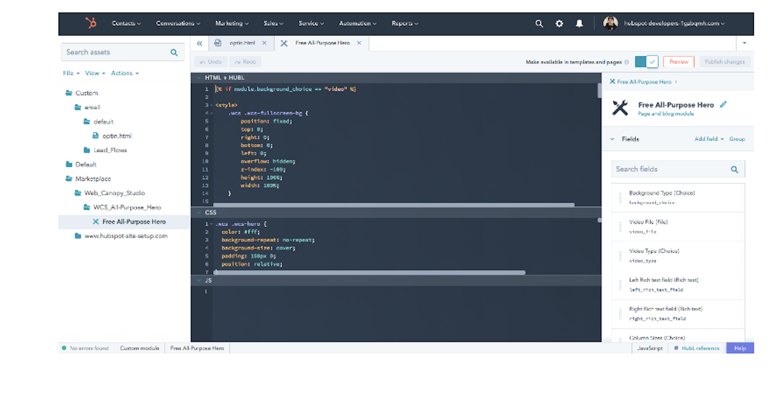 developpement technologies hubspot